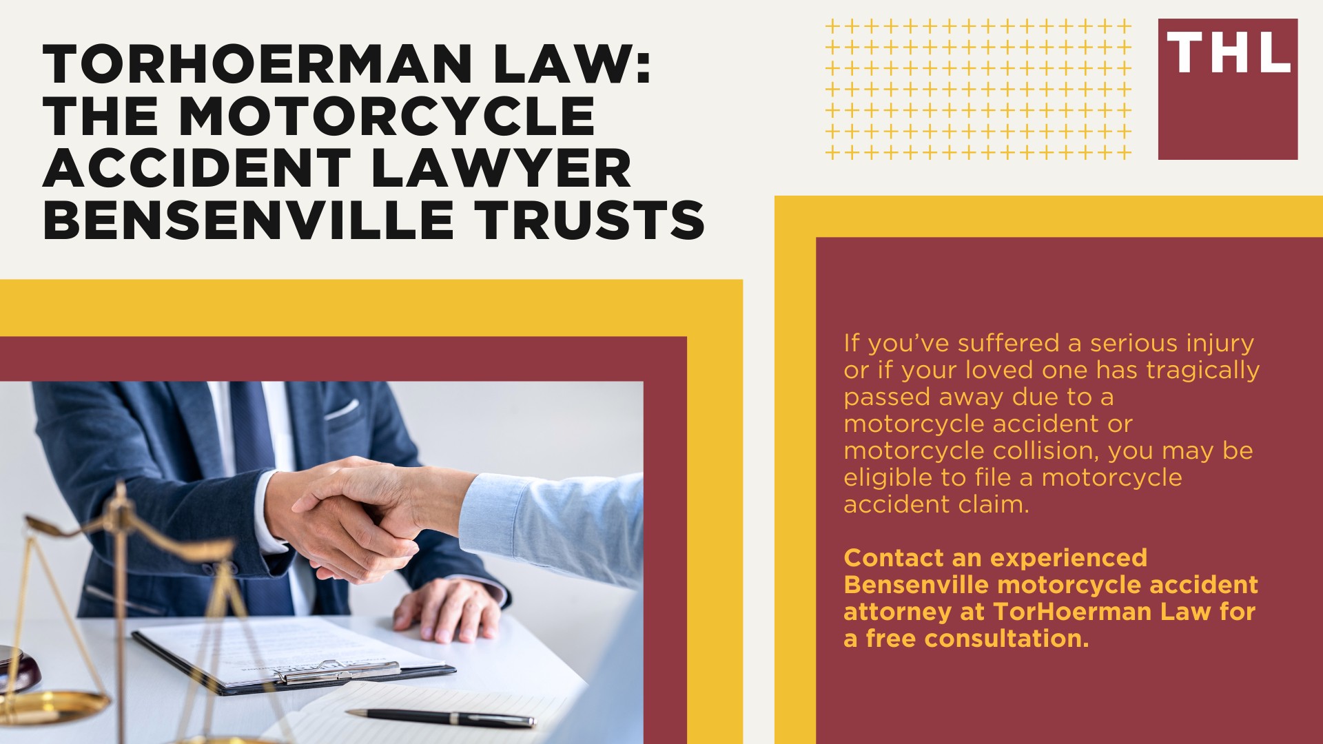 Bensenville Motorcycle Accident Lawyer; Meet Our Bensenville Motorcycle Accident Lawyers; Our Founder and Experienced Bensenville Motorcycle Accident Lawyer_ Tor Hoerman; Our Bensenville Motorcycle Accident Lawyers Get Results; How Much Does it Cost to Hire a Bensenville Motorcycle Accident Lawyer; Steps to Take After a Motorcycle Accident in Bensenville; Evidence in Motorcycle Accident Cases; Damages in a Bensenville Motorcycle Accident Claim; The Legal Process for Motorcycle Accident Claims in Bensenville; Common Motorcycle Accident Injuries in Bensenville, Illinois (IL); Common Causes of Motorcycle Accidents in Bensenville, Illinois (IL); TorHoerman Law_ The Motorcycle Accident Lawyer Bensenville Trusts 