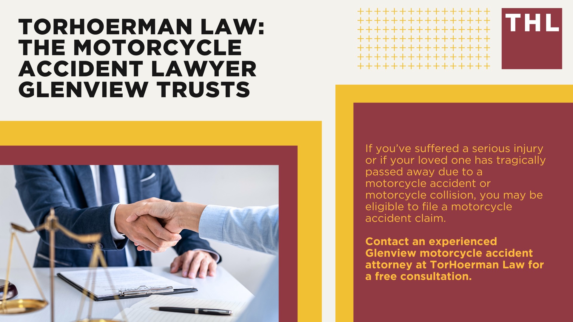 Glenview Motorcycle Accident Lawyer; Meet Our Glenview Motorcycle Accident Lawyers; Our Founder and Experienced Glenview Motorcycle Accident Lawyer_ Tor Hoerman; Our Glenview Motorcycle Accident Lawyers Get Results; How Much Does it Cost to Hire a Glenview Motorcycle Accident Lawyer; Steps to Take After a Motorcycle Accident in Glenview; Evidence in Motorcycle Accident Cases; Damages in a Glenview Motorcycle Accident Claim; The Legal Process for Motorcycle Accident Claims in Glenview; Common Motorcycle Accident Injuries in Glenview, Illinois (IL); Common Causes of Motorcycle Accidents in Glenview, Illinois (IL); TorHoerman Law_ The Motorcycle Accident Lawyer Glenview Trusts