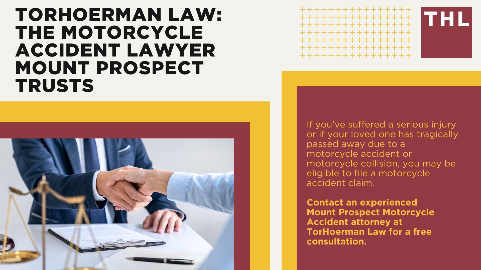 Mount Prospect Bike Accident Lawyer; Meet Our Mount Prospect Motorcycle Accident Lawyers; Our Founder and Experienced Mount Prospect Motorcycle Accident Lawyer_ Tor Hoerman; Our Mount Prospect Motorcycle Accident Lawyers Get Results; How Much Does it Cost to Hire a Mount Prospect Motorcycle Accident Lawyer; Steps to Take After a Motorcycle Accident in Mount Prospect; Evidence in Motorcycle Accident Cases; Damages in a Mount Prospect Motorcycle Accident Claim; The Legal Process for Motorcycle Accident Claims in Mount Prospect; Common Motorcycle Accident Injuries in Mount Prospect, Illinois (IL); Common Causes of Motorcycle Accidents in Mount Prospect, Illinois (IL); TorHoerman Law_ The Motorcycle Accident Lawyer Mount Prospect Trusts