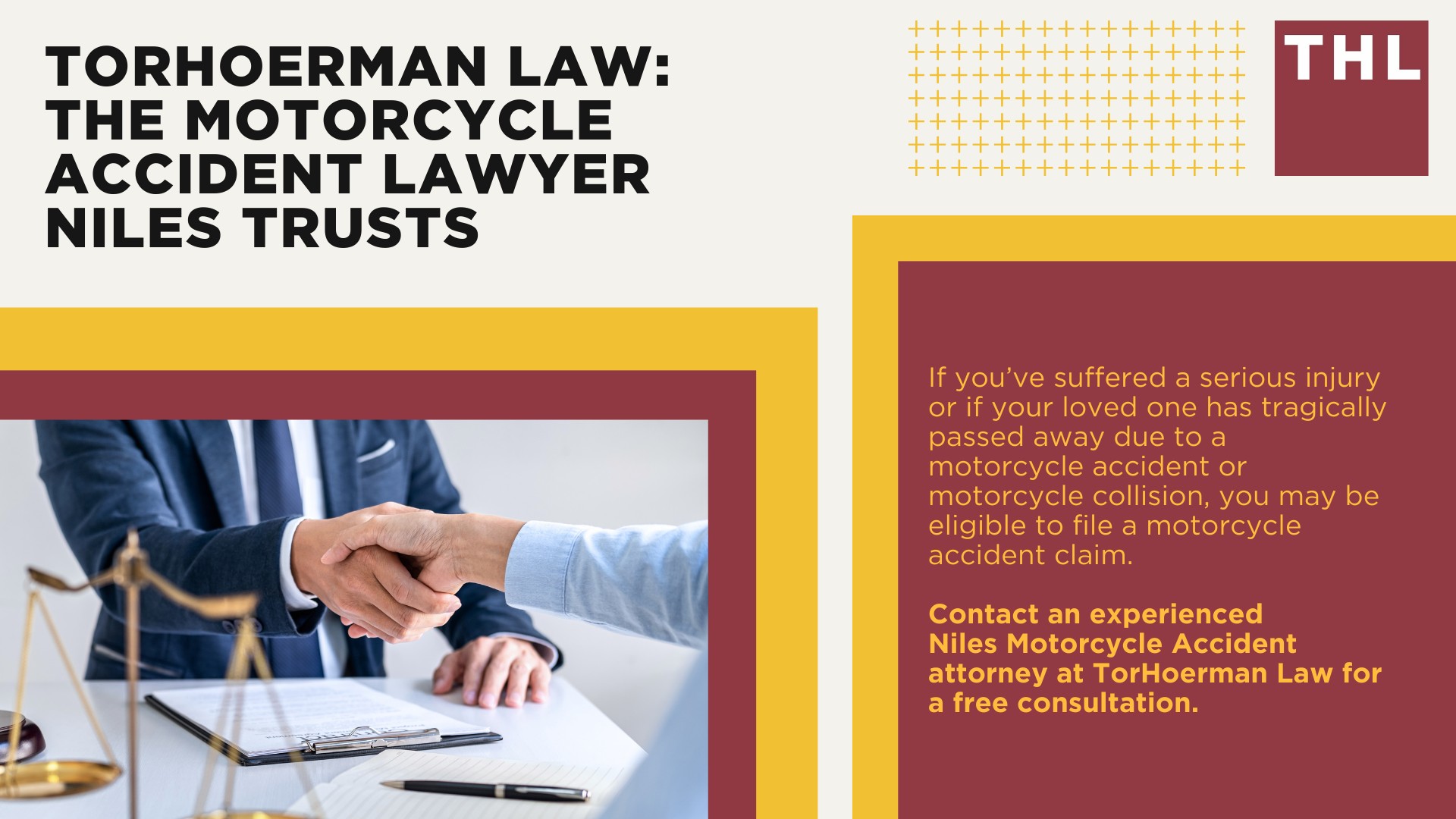 Niles Motorcycle Accident Lawyer; Meet Our Niles Motorcycle Accident Lawyers; Our Founder and Experienced Niles Motorcycle Accident Lawyer_ Tor Hoerman; Our Niles Motorcycle Accident Lawyers Get Results; How Much Does it Cost to Hire a Niles Motorcycle Accident Lawyer; Steps to Take After a Motorcycle Accident in Niles; Evidence in Motorcycle Accident Cases; Damages in a Niles Motorcycle Accident Claim; The Legal Process for Motorcycle Accident Claims in Niles; Common Motorcycle Accident Injuries in Niles, Illinois (IL); Common Causes of Motorcycle Accidents in Niles, Illinois (IL); TorHoerman Law_ The Motorcycle Accident Lawyer Niles Trusts