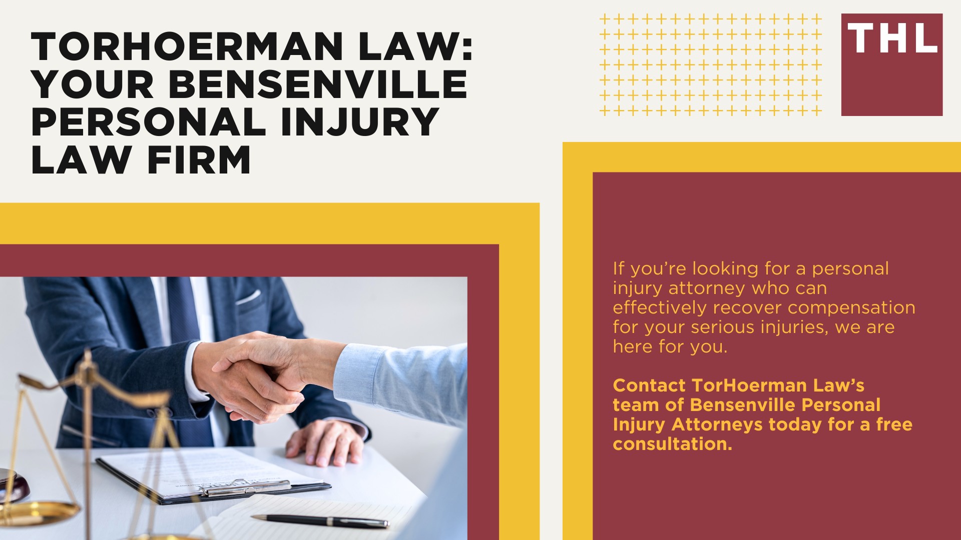 Personal Injury Lawyer Bensenville; Meet Our Bensenville Personal Injury Lawyers; Our Founder and Experienced Bensenville Personal Injury Lawyer_ Tor Hoerman; How Much Does it Cost to Hire a Bensenville Personal Injury Attorney from TorHoerman Law; Types of Personal Injury Cases We Handle at TorHoerman Law; The Legal Process for Filing a Personal Injury Case in Bensenville, IL; What is the Statute of Limitations for Personal Injury Cases in Illinois; What to Do If You've Suffered Harm or Personal Injuries in Bensenville; Do You Qualify for a Bensenville Personal Injury Lawsuit; Gathering Evidence for a Personal Injury Case; TorHoerman Law_ Your Bensenville Personal Injury Law Firm