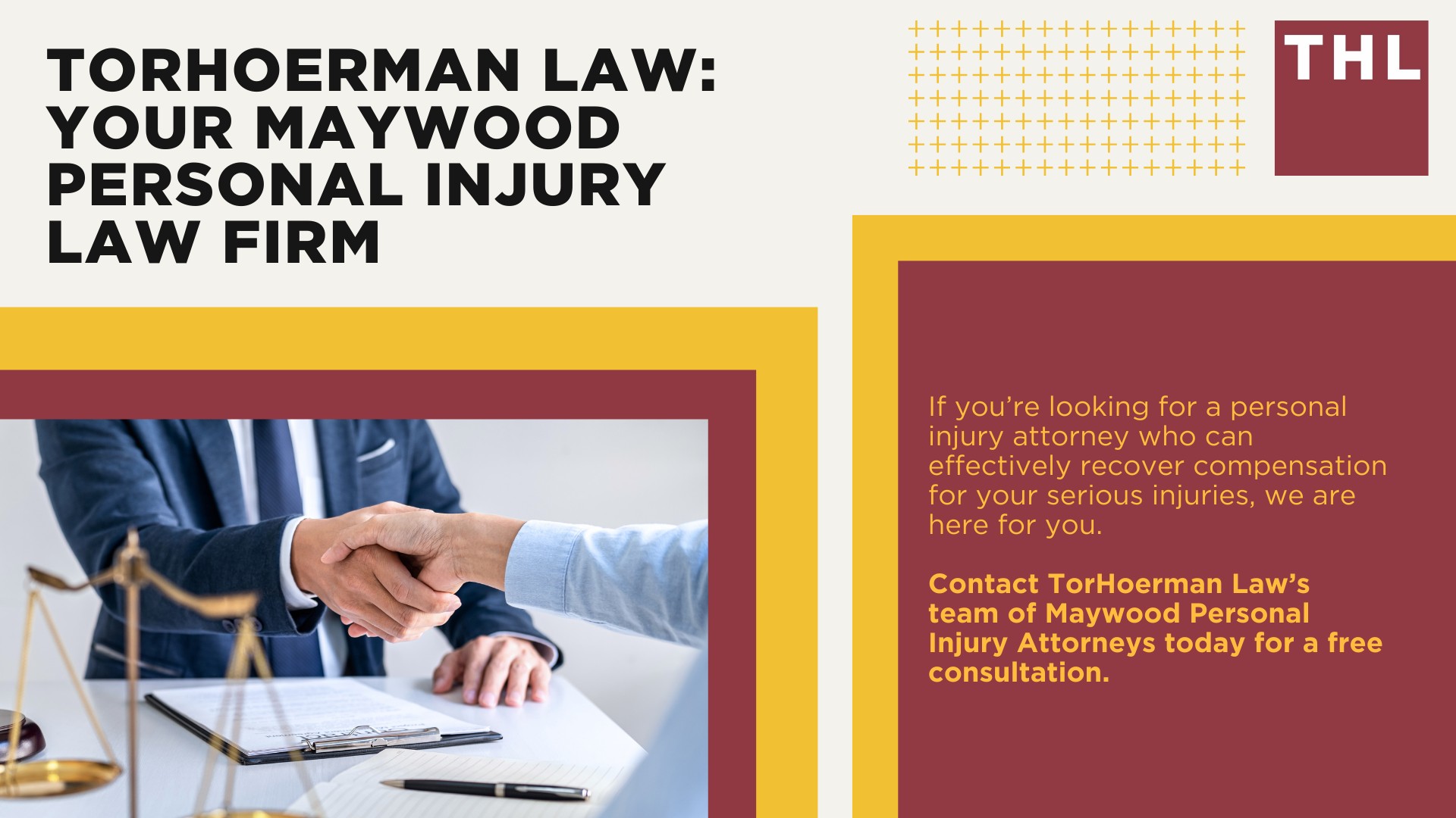 Personal Injury Lawyer Maywood; Meet Our Maywood Personal Injury Lawyers; Our Founder and Experienced Maywood Personal Injury Lawyer_ Tor Hoerman; How Much Does it Cost to Hire a Maywood Personal Injury Attorney from TorHoerman Law; Types of Personal Injury Cases We Handle at TorHoerman Law; The Legal Process for Filing a Personal Injury Case in Maywood, IL; What is the Statute of Limitations for Personal Injury Cases in Illinois; What to Do If You've Suffered Harm or Personal Injuries in Maywood; Do You Qualify for a Maywood Personal Injury Lawsuit; Gathering Evidence for a Personal Injury Case;Common Damages in a Maywood Personal Injury Case; TorHoerman Law_ Your Maywood Personal Injury Law Firm