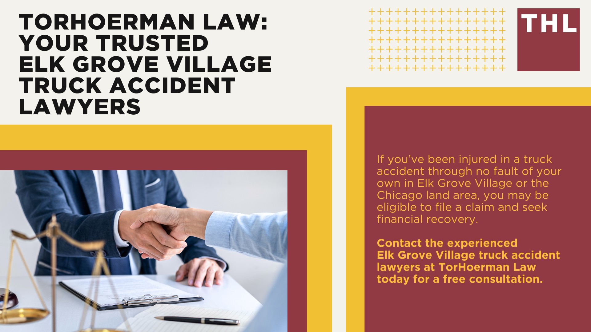 Elk Grove Village Truck Accident Lawyer; How Can an Elk Grove Village Truck Accident Lawyer from TorHoerman Law Help You; How Much Does it Cost to Hire aN Elk Grove Village Truck Accident Attorney from TorHoerman Law;  Meet Our Elk Grove Village Truck Accident Attorneys; Our Founder and Experienced Truck Accident Lawyer_ Tor Hoerman; Our Elk Grove Village Truck Accident Lawyers Get Results; What To Do After a Truck Accident in Elk Grove Village, IL;  Gathering Evidence for a Truck Accident Case; Common Damages in Truck Accident Cases; The Legal Process for Truck Accident Claims in Elk Grove Village; Common Truck Accident Injuries; Common Causes of Semi-Truck Accidents; Chicago Truck and Auto Accident Statistics; TorHoerman Law_ Your Trusted Elk Grove Village Truck Accident Lawyers