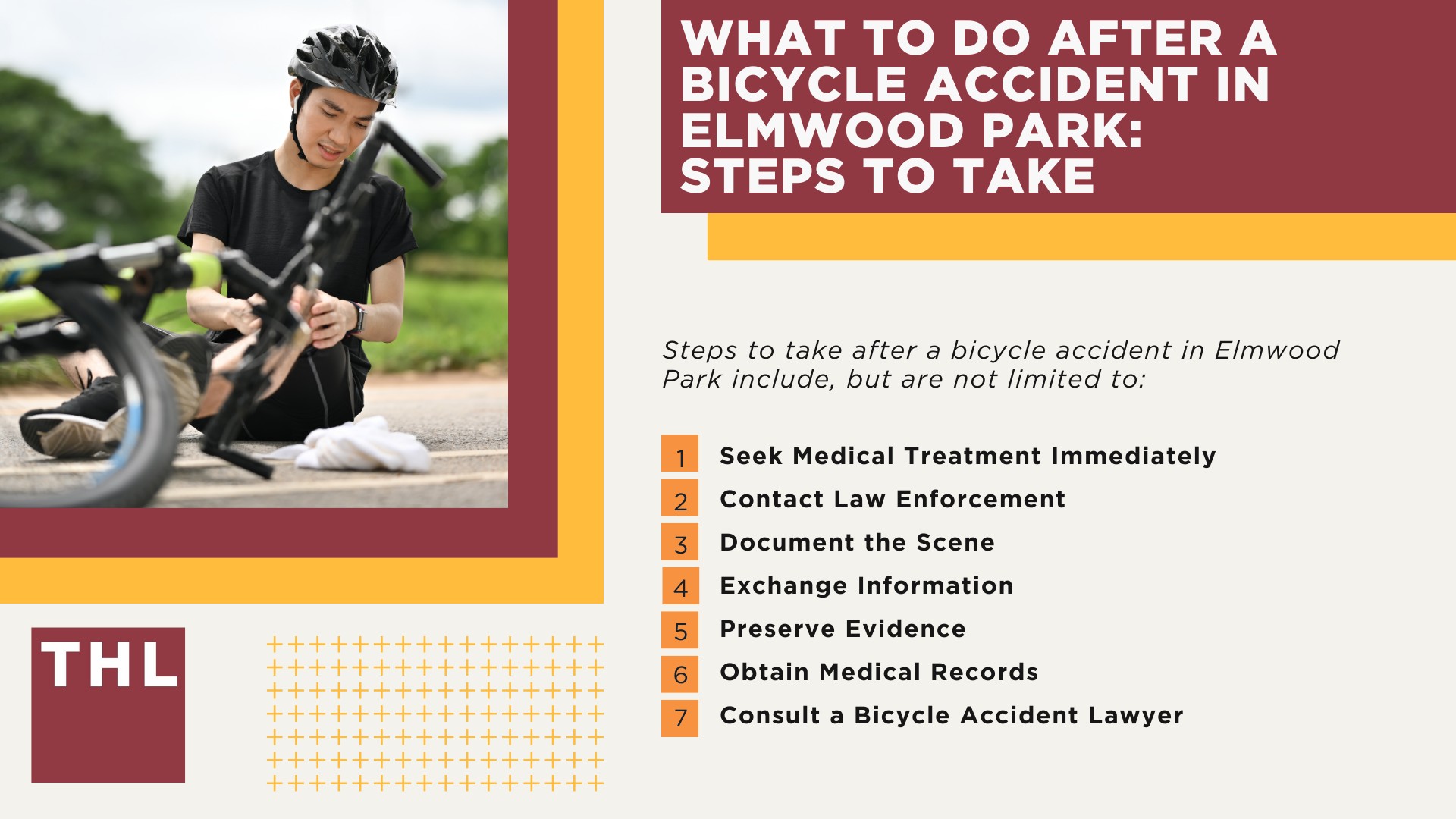 Elmwood Park Bike Accident Lawyer; Meet Our Elmwood Park Bicycle Accident Lawyers; Our Founder and Elmwood Park Bicycle Accident Lawyer_ Tor Hoerman; How Much Does it Cost to Hire an Elmwood Park Bicycle Accident Lawyer; What To Do After a Bicycle Accident in Elmwood Park_ Steps to Take