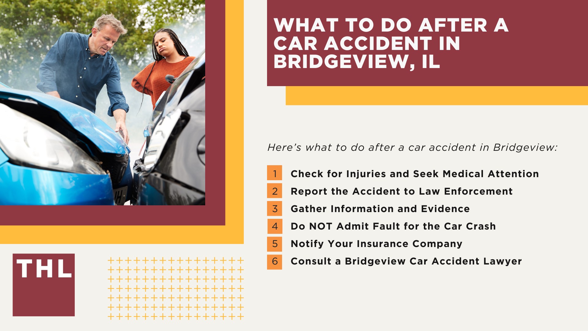 Bridgeview Car Accident Lawyer; Meet Our Bridgeview Car Accident Lawyers; Our Founder and Experienced Bridgeview Car Accident Lawyer_ Tor Hoerman; Meet Our Bridgeview Car Accident Lawyers; What to Do After a Car Accident in Bridgeview , IL; Gathering Evidence for a Car Accident Injury Claim; What to Do After a Car Accident in Bridgeview , IL