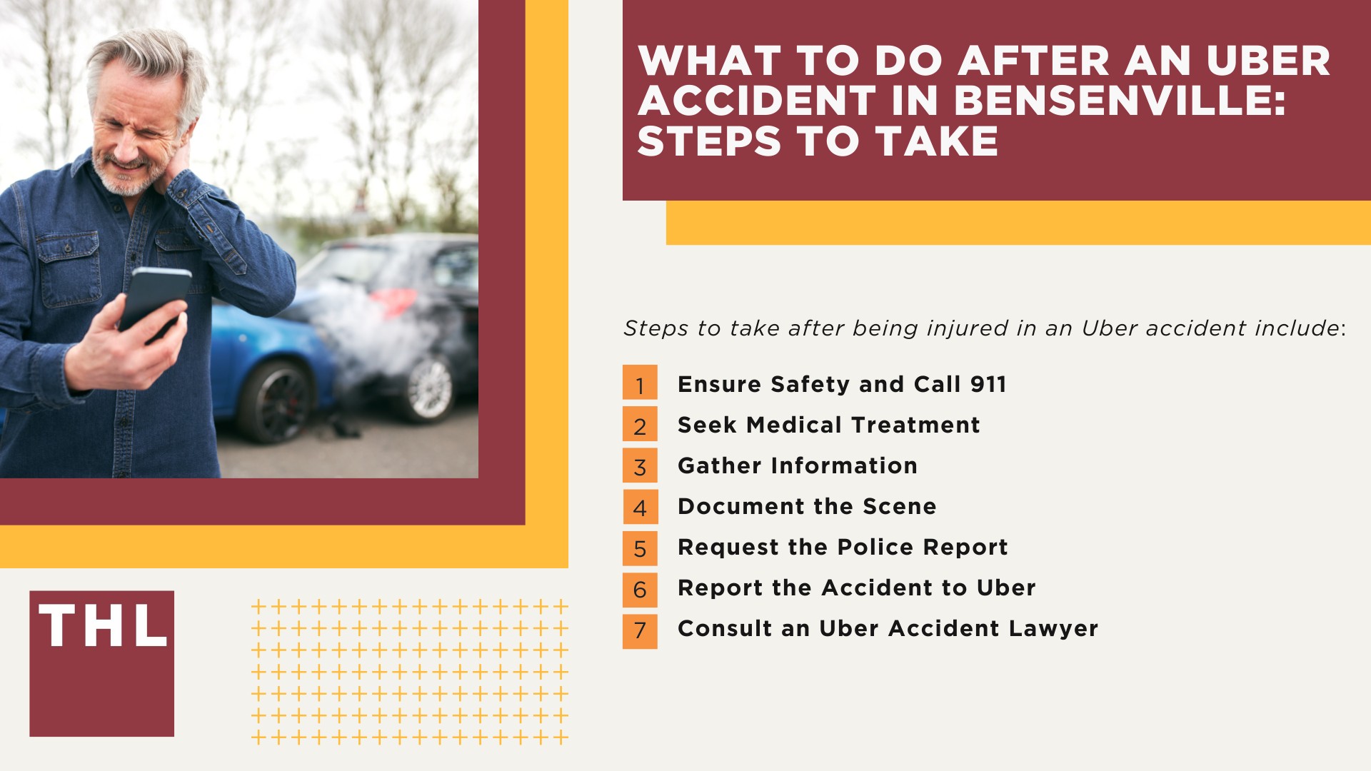 Bensenville Uber Accident Lawyer; Meet Our Team of Bensenville Uber Accident Lawyers; Our Founder and Experienced Truck Accident Lawyer_ Tor Hoerman; How Much Does it Cost to Hire an Uber Accident Attorney; What to Do After an Uber Accident in Bensenville_ Steps to Take