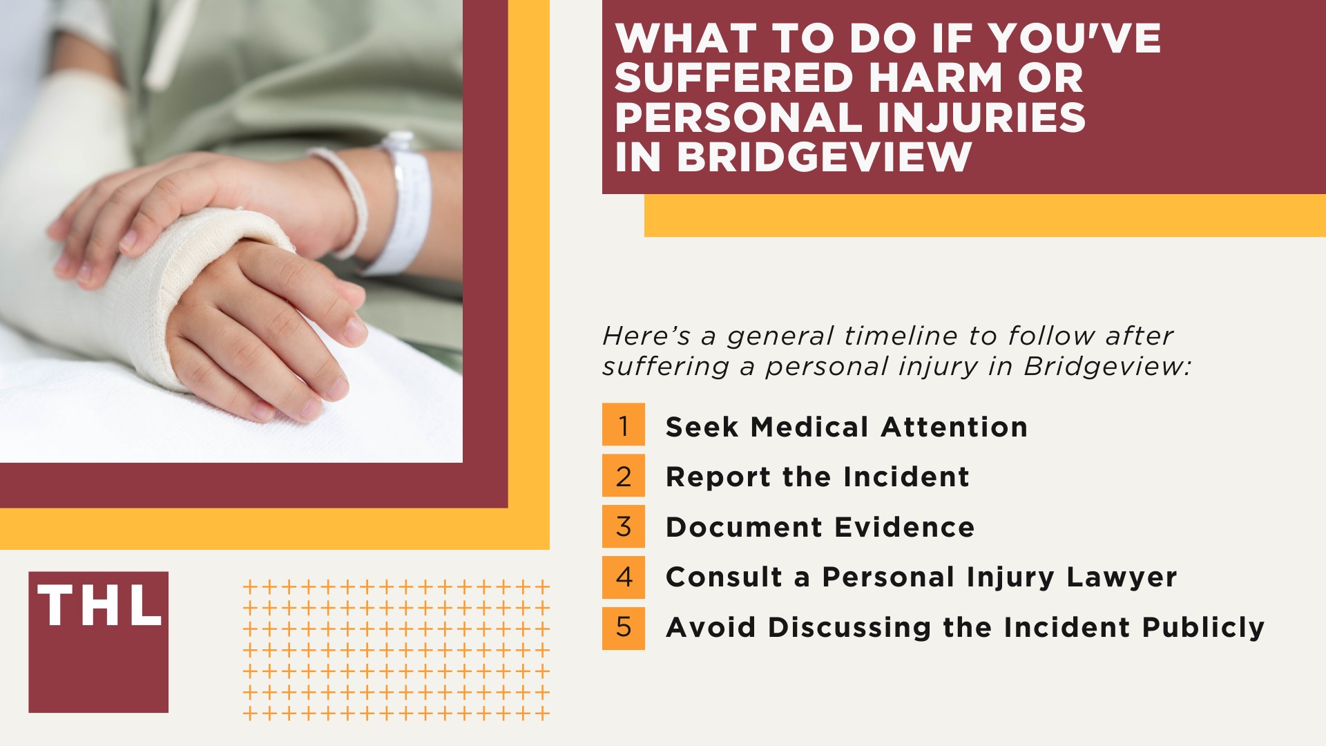 Personal Injury Lawyer Bridgeview; Meet Our Bridgeview Personal Injury Lawyers; Our Founder and Experienced Bridgeview Personal Injury Lawyer_ Tor Hoerman; How Much Does it Cost to Hire a Bridgeview Personal Injury Attorney from TorHoerman Law; Types of Personal Injury Cases We Handle at TorHoerman Law; The Legal Process for Filing a Personal Injury Case in Bridgeview, IL; What is the Statute of Limitations for Personal Injury Cases in Illinois; What to Do If You've Suffered Harm or Personal Injuries in Bridgeview